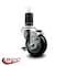 Service Caster 3.5'' Black Poly Swivel 1-5/8'' Expanding Stem Caster with Brake SCC-EX20S3514-PPUB-BLK-TLB-158 - alternate 2